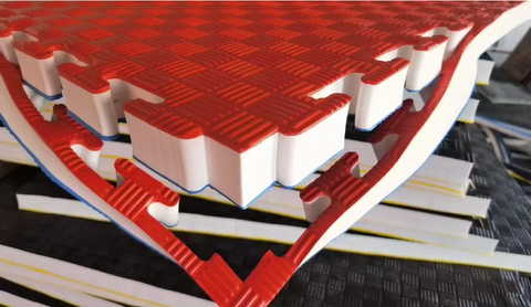 30710_7 Puzzle Gym Mats "5'Stripe"(GST INCL) - 1m x 1m x 4cm