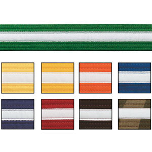 B10541 Martial Arts Belts - Yellow with White stripe