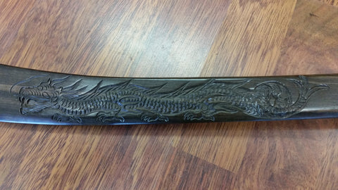 40190 Dragon Etched Chinese Ironwood Broadsword
