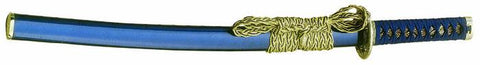 42475 Wakizashi Red Laquered Case Blue Cord Clasp