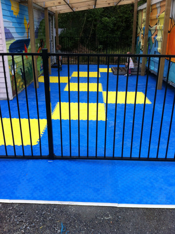 30710_7 Puzzle Gym Mats "5'Stripe"(GST INCL) - 1m x 1m x 4cm