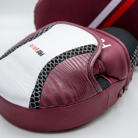 30131 PROSERIES LEATHER FOCUS MITTS - Blue & Maroon