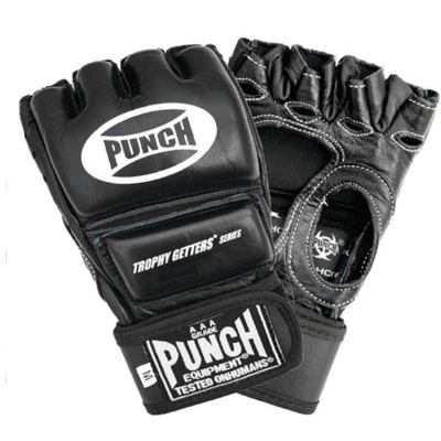 Punch Equipment MULTI-ITEM 900414     ~ FINGERLESS MITTS LEATHER BLACK New zealand nz vaughan